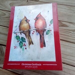 NEW Demdaco Christmas Cardinals Jigsaw Puzzles 500 Pieces Birds